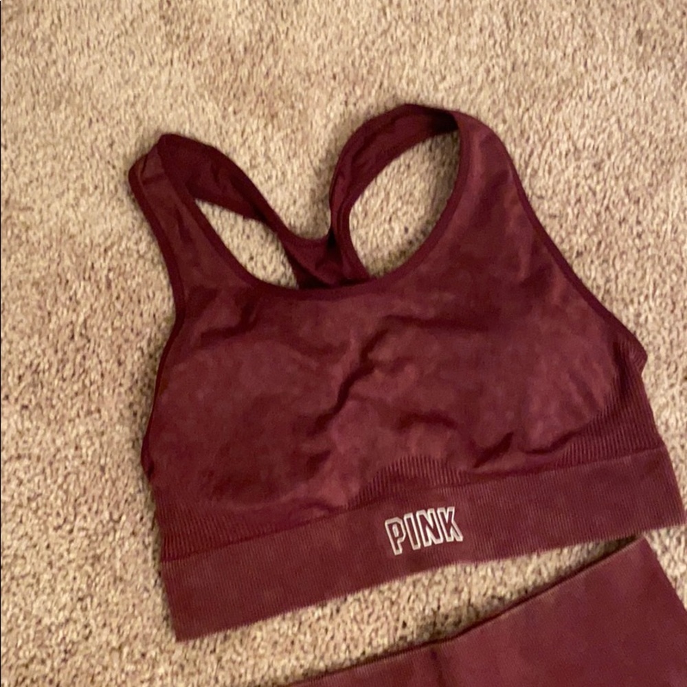 Maroon/Burgundy PINK Sports Bra